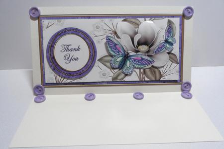 Blue Butterfly Thank You Dl Decoupage Topper by Jean-Marie Penny