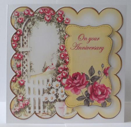 Lemon Rose Arch Your Anniversary 8in Scallop Topper by Jean-Marie Penny