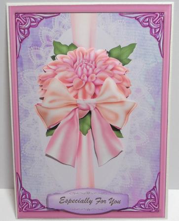 Beautiful Dahlia's on a Ribbon Bow by Jean-Marie Penny