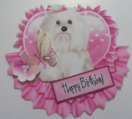 Cute Little Westie on Heart Frilly Rocker Card by Jean-Marie Penny