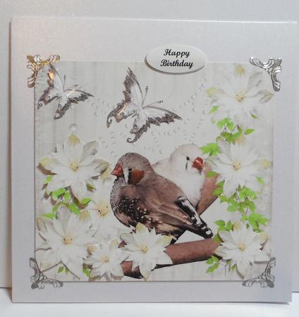 White Flowers & Butterflies & Birds & Decoupage by Jean-Marie Penny