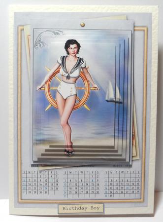 1950's on the Beach Calendar Girl by Jean-Marie Penny