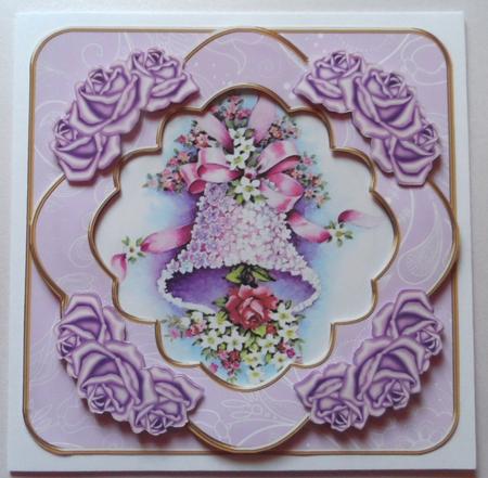 Wedding Bells Lilac Rose 8in Fancy 3D Decoupage Kit by Jean-Marie Penny