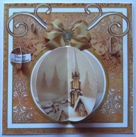 Snow Steeple 3D Bauble 8in Card Front Mini Kit by Jean-Marie Penny