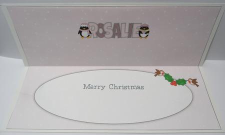 Christmas Penguins Rosalie Large Dl Insert by Jean-Marie Penny