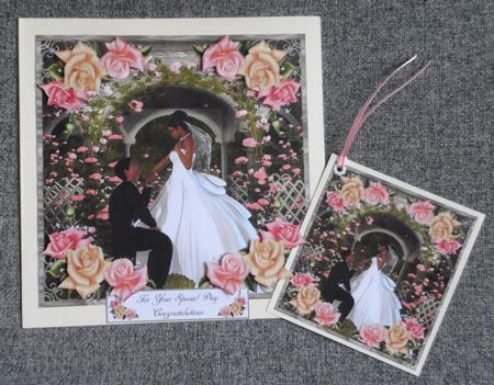 Rose Garden Wedding Topper and Gift Tags by Jean-Marie Penny