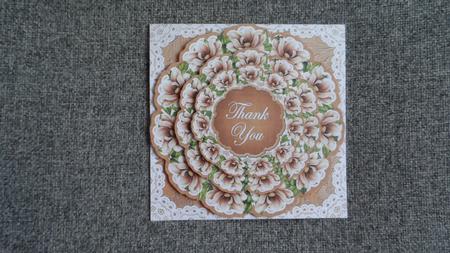 Vintage Tea Magnolia Thank You 3D Doily Card Mini Kit by Jean-Marie Penny