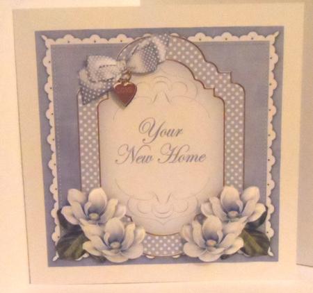 Blue Magnolia New Home Fancy 7in Decoupage Topper by Jean-Marie Penny
