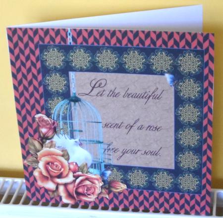 Chevron Roses & Dove Decoupage Card Making Mini Kit by Jean-Marie Penny