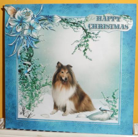Christmas Rough Collie Dog Winter Scene Mini Kit by Jean-Marie Penny
