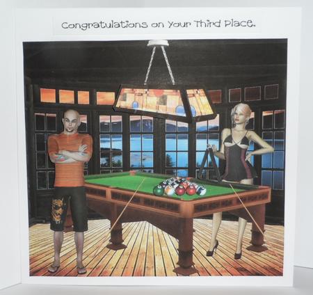 Pool Games Card Topper & Decoupage by Jean-Marie Penny