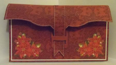 Red Poinsettia 3D File Purse Mini Kit by Jean-Marie Penny