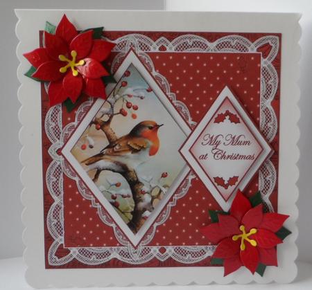 Red Robin My Mum 7in Double Diamond Topper by Jean-Marie Penny