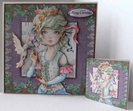 Cute Christmas Hope and Joy Purple 478 by Jean-Marie Penny
