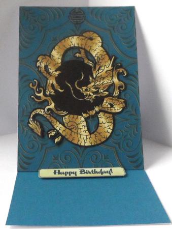 Shaped Golden Dragon Longevity Decoupage Mini Kit by Jean-Marie Penny