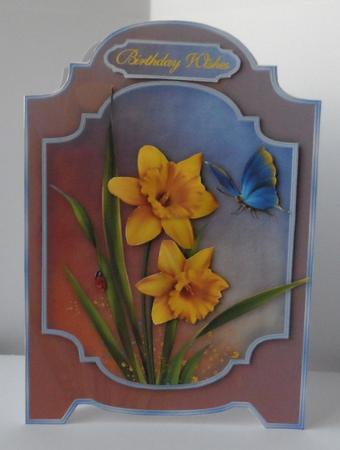 Daffodil Days Screen Card Front with Step by Step by Jean-Marie Penny