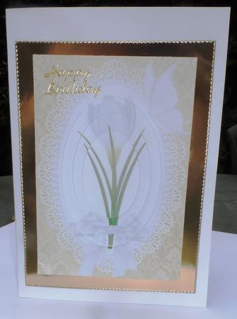 White Crocus Oval Pyramid by Jean Pennington