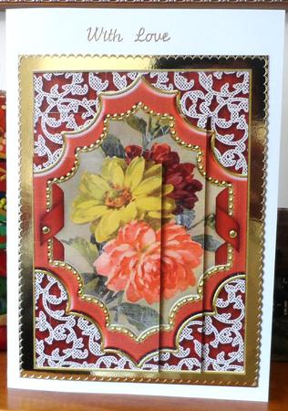 Mixed Flowers Fancy Diamond 7x5in One Corner Stacker by Jean Pennington