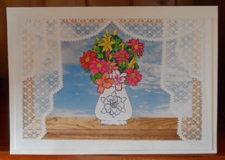 Digital Stamp - Vase of Flowers 4 by Jean Pennington