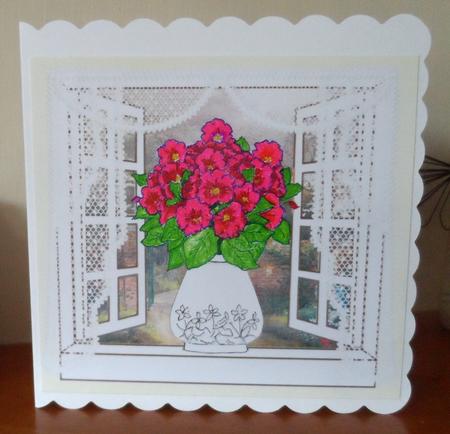 Digital Stamp - Vase of Gloxinias by Jean Pennington