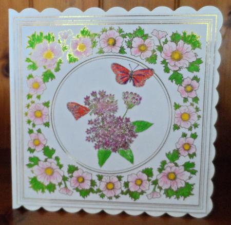 Digital Stamp - Framed Butterflies & Blossom by Jean Pennington