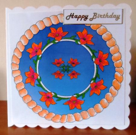 Digital Stamp - Flower Ring in Round Frame by Jean Pennington