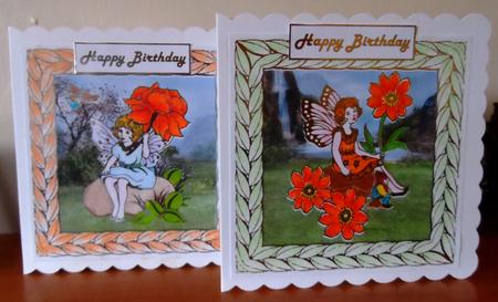 Two Digital Stamps - Fairies with Flowers 2 by Jean Pennington