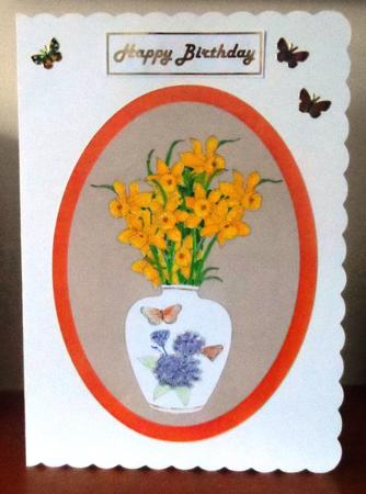 Digital Stamp - Vase of Daffodils by Jean Pennington