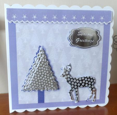 Floral Reindeer and Christmas Tree by Jean Pennington