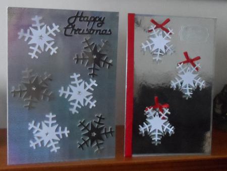 Hanging Snowflake Aperture Christmas Card by Jean Pennington