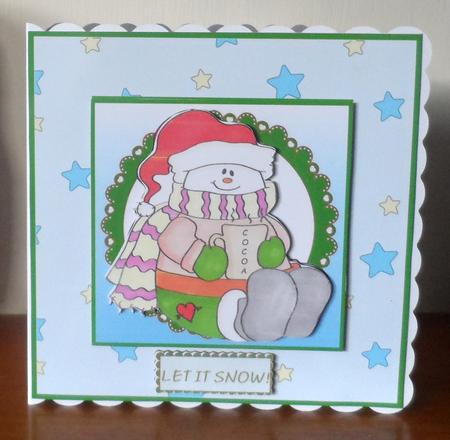 6x6 Snowman 2 by Jean Pennington