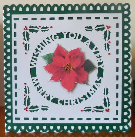Christmas Topper Mix N Match With Cut Out And Holly Detail by Jean Pennington