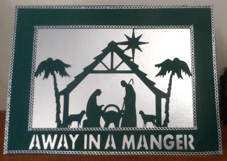 Away In A Manger - Christmas Silhouette Card Template by Jean Pennington