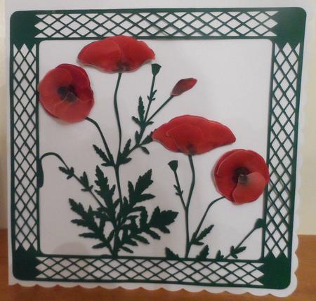Large 3D Poppy Frame And Decoupage by Jean Pennington