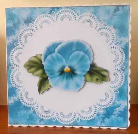 Blue Pansy Flower Topper by Jean Pennington