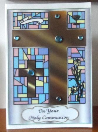 Stained Glass Window Cross 2 by Jean Pennington
