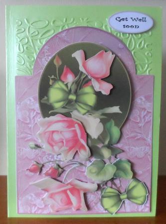Shaped Rose on Lace Butterflies by Jean Pennington