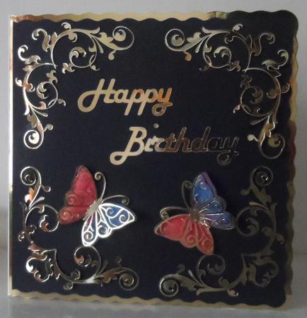 Layered Butterfly With Double Corner Flourish Florish by Jean Pennington