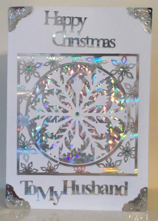 Frozen Snowflake Christmas Card And Border Frame extra formats added by Jean Pennington