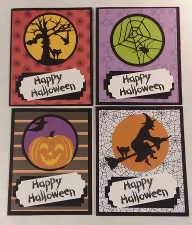 Set of 4 Halloween cards by Jean Rowley