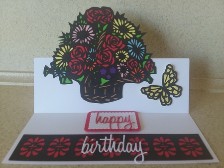 Basket Of Flowers Easel Card File by Jean Rowley