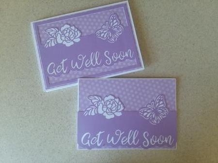 Cutwork Rose and butterfly cutting file Get Well Soon with two options by Jean Rowley