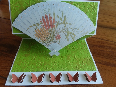 Wallflower Fan Card With Butterflies by Jean Rowley