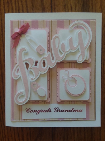 Square topper for new baby card by Jean Rowley