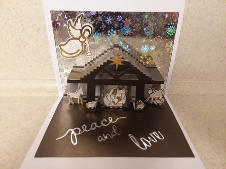 Christmas Creche Pop Up Card by Jean Rowley