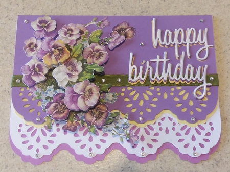3D Pansy Greeting Card by Jean Rowley
