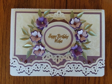 Lacy Edge Card with Sentiment Frame and Flowers by Jean Rowley