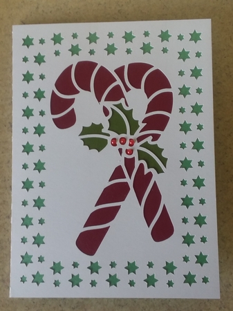 CHRISTMAS CANDY CANES FRAMED CARD by Jean Rowley