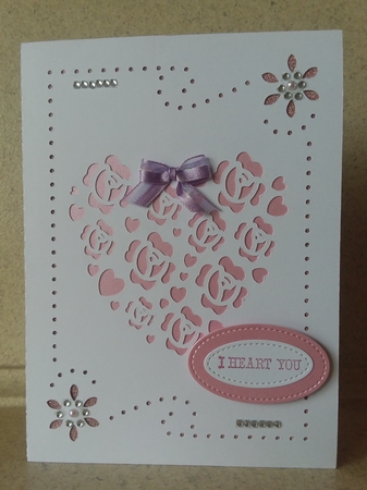 ROSES HEART FRAMED CARD by Jean Rowley