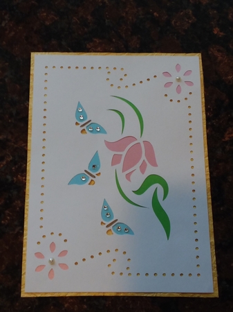 FLORAL SWIRLS FRAMED CARD by Jean Rowley